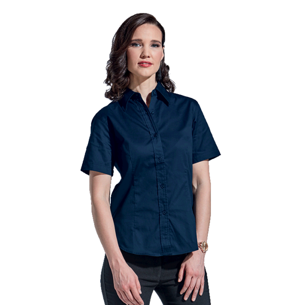 BARRON - Ladies Brushed Cotton Twill Blouse Short Sleeve